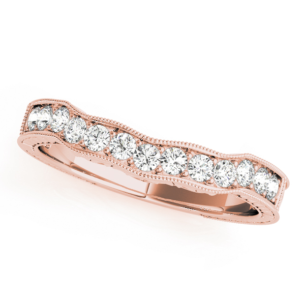  Ladies 0.33 Prong In Channel Filigree Milgrain Curved Wedding Band 1/3 Carat Total Weight   (Lab-Created) 0.33 C.T.W 10K yellow, white or rose gold - view 5