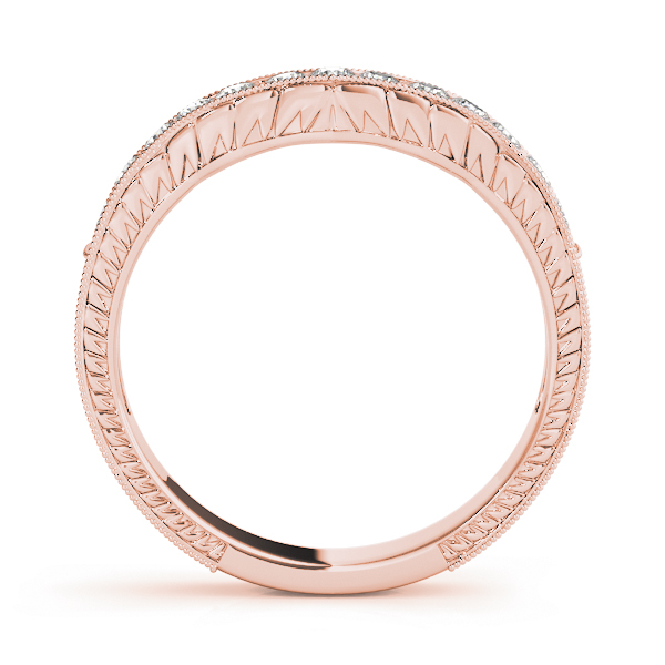  Ladies 0.33 Prong In Channel Filigree Milgrain Curved Wedding Band 1/3 Carat Total Weight   (Lab-Created) 0.33 C.T.W 10K yellow, white or rose gold - view 6
