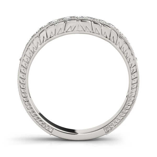  Ladies 0.33 Prong In Channel Filigree Milgrain Curved Wedding Band 1/3 Carat Total Weight   (Lab-Created) 0.33 C.T.W 10K yellow, white or rose gold - view 2