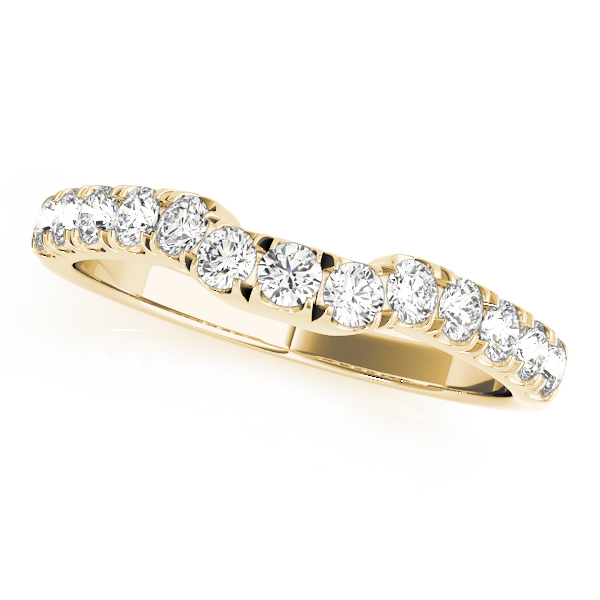  Ladies U-Prong Curved Wedding Band 1/3 Carat Total Weight   (Lab-Created) 0.30 C.T.W 10K yellow, white or rose gold - view 3