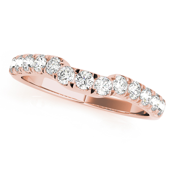  Ladies U-Prong Curved Wedding Band 1/3 Carat Total Weight   (Lab-Created) 0.30 C.T.W 10K yellow, white or rose gold - view 4