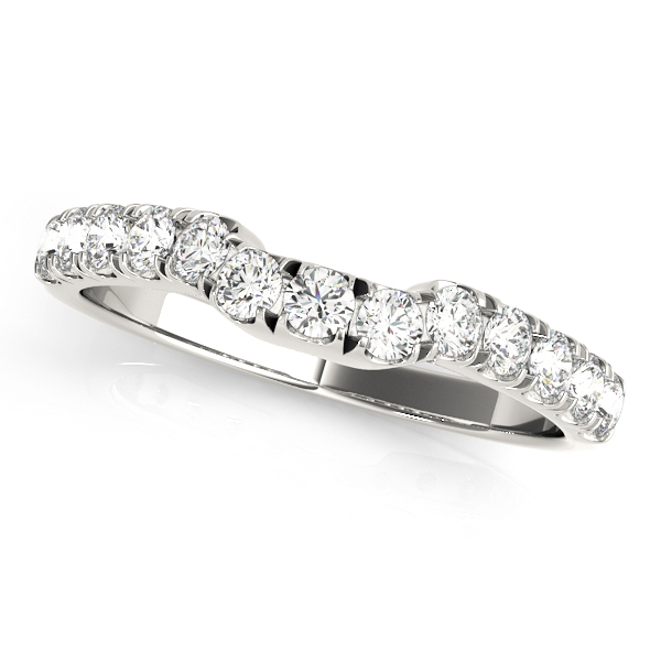 U-Prong Curved Wedding Band