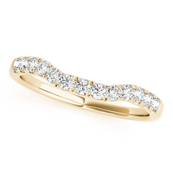  Ladies 0.28 Split Prong Curved Wedding Bands 1/4 Carat Total Weight   (Lab-Created) 0.28 C.T.W 10K yellow, white or rose gold - view 2