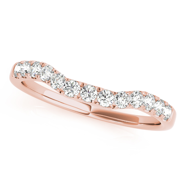  Ladies 0.28 Split Prong Curved Wedding Bands 1/4 Carat Total Weight   (Lab-Created) 0.28 C.T.W 10K yellow, white or rose gold - view 3