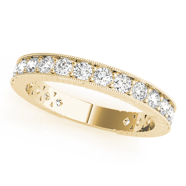  Ladies Prong In Channel Milgrain Wedding Bands 3/4 Carat Total Weight   (Lab-Created) 0.77 C.T.W 10K yellow, white or rose gold - view 3