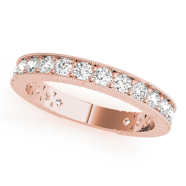  Ladies Prong In Channel Milgrain Wedding Bands 3/4 Carat Total Weight   (Lab-Created) 0.77 C.T.W 10K yellow, white or rose gold - view 5
