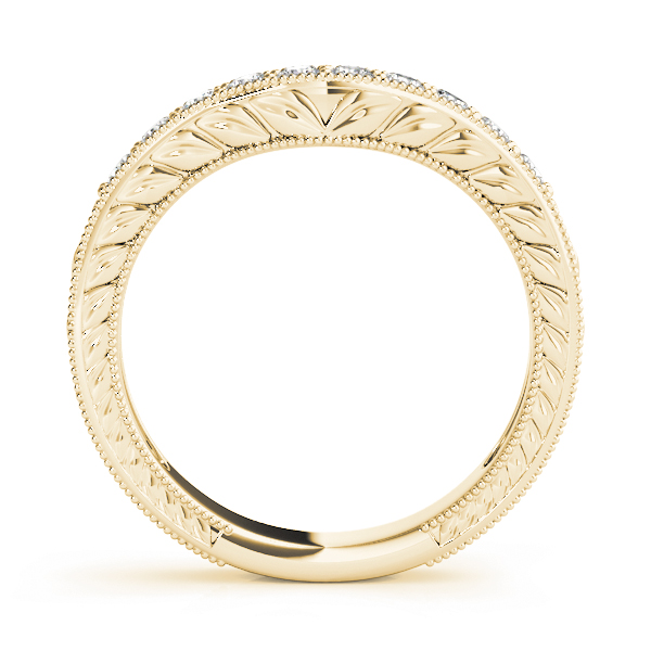 Ladies 0.50 Antique Milgrain Curved Wedding Band 1/5 Carat Total Weight   (Lab-Created) 0.23 C.T.W 10K yellow, white or rose gold - view 4