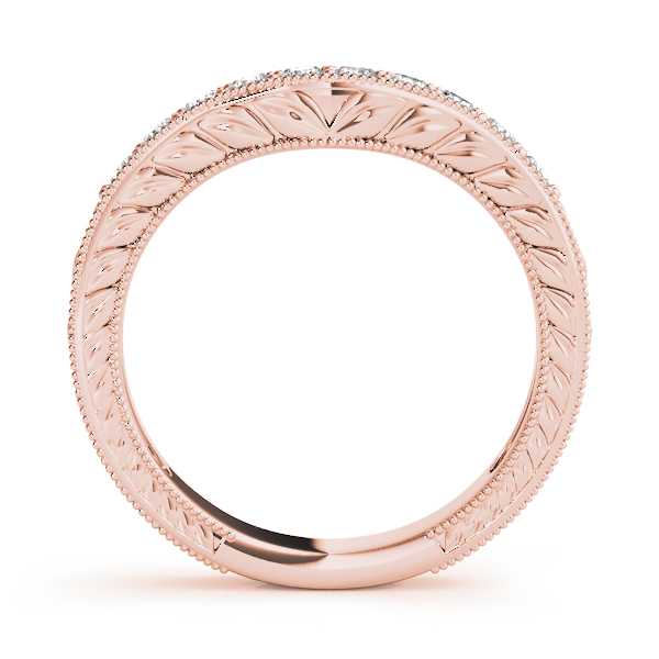  Ladies 0.50 Antique Milgrain Curved Wedding Band 1/5 Carat Total Weight   (Lab-Created) 0.23 C.T.W 10K yellow, white or rose gold - view 6