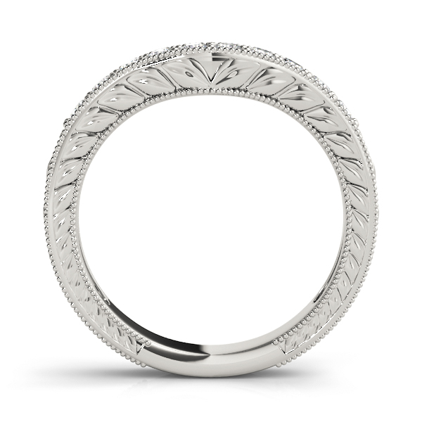  Ladies 0.50 Antique Milgrain Curved Wedding Band 1/5 Carat Total Weight   (Lab-Created) 0.23 C.T.W 10K yellow, white or rose gold - view 2