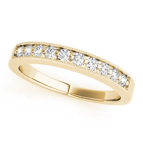  Ladies Channel Set Wedding Band 1/10 Carat Total Weight   (Lab-Created) 0.10 C.T.W 10K yellow, white or rose gold - view 3