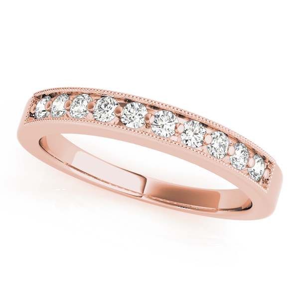  Ladies Channel Set Wedding Band 1/10 Carat Total Weight   (Lab-Created) 0.10 C.T.W 10K yellow, white or rose gold - view 5