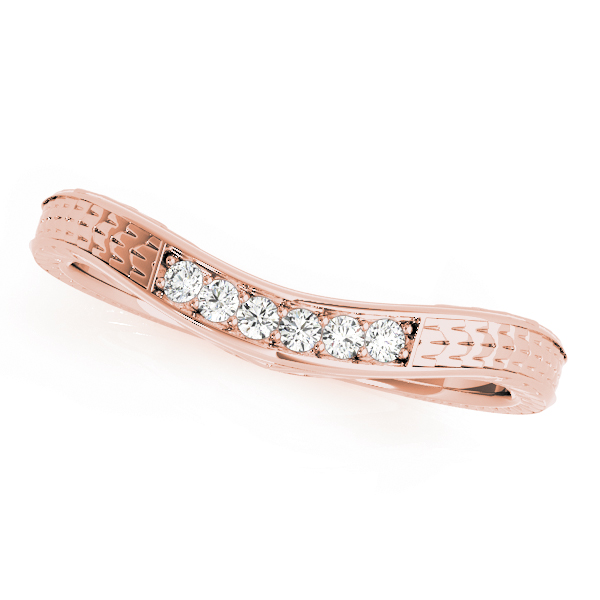  Ladies Prong Set Filigree Curved Wedding Band 0.06 Carat Total Weight   (Lab-Created) 0.06 C.T.W 10K yellow, white or rose gold - view 5