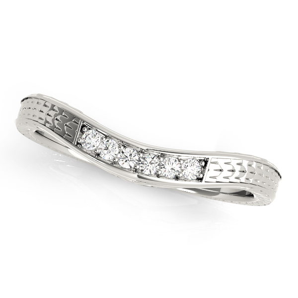 Prong Set Filigree Curved Wedding Band | USA Jewels