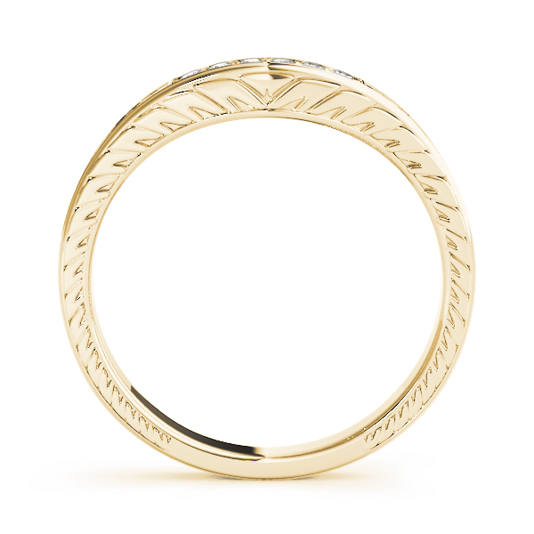  Ladies Prong Set Filigree Curved Wedding Band 0.06 Carat Total Weight   (Lab-Created) 0.06 C.T.W 10K yellow, white or rose gold - view 4