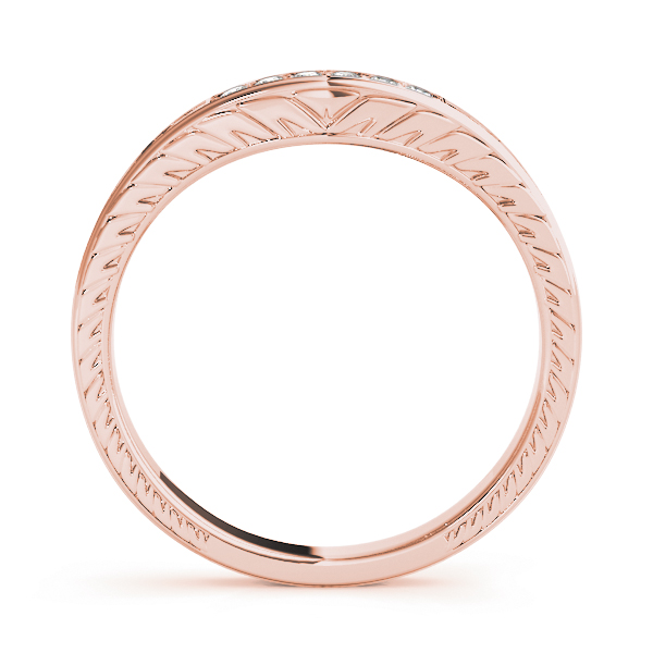  Ladies Prong Set Filigree Curved Wedding Band 0.06 Carat Total Weight   (Lab-Created) 0.06 C.T.W 10K yellow, white or rose gold - view 6