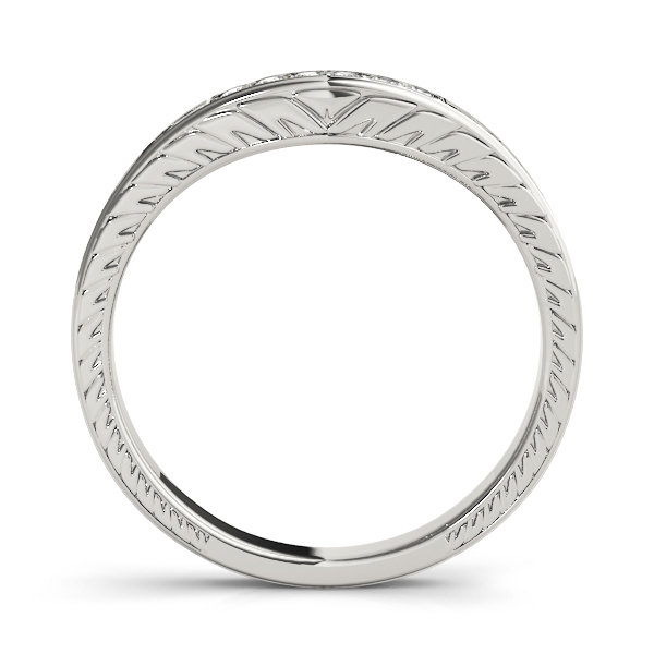  Ladies Prong Set Filigree Curved Wedding Band 0.06 Carat Total Weight   (Lab-Created) 0.06 C.T.W 10K yellow, white or rose gold - view 2