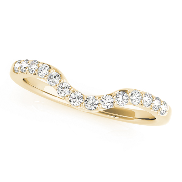  Ladies Single Row Curved Wedding Bands 1/4 Carat Total Weight   (Lab-Created) 0.24 C.T.W 10K yellow, white or rose gold - view 3