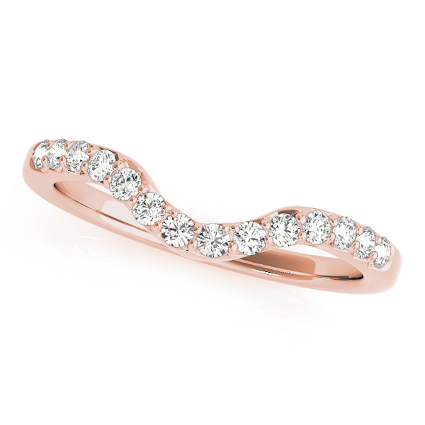  Ladies Single Row Curved Wedding Bands 1/4 Carat Total Weight   (Lab-Created) 0.24 C.T.W 10K yellow, white or rose gold - view 5
