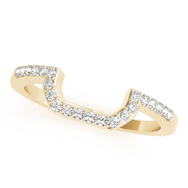  Ladies 7X5 Prong Set Curved Wedding Bands .15 Carat Total Weight 7X5  (Lab-Created) 0.15 C.T.W 10K yellow, white or rose gold - view 3