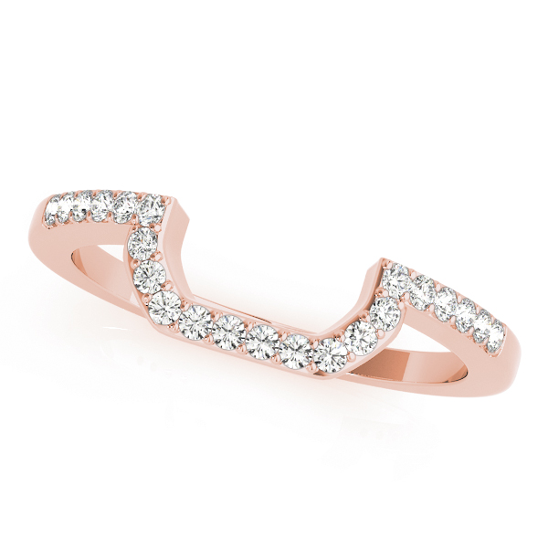  Ladies 7X5 Prong Set Curved Wedding Bands .15 Carat Total Weight 7X5  (Lab-Created) 0.15 C.T.W 10K yellow, white or rose gold - view 5