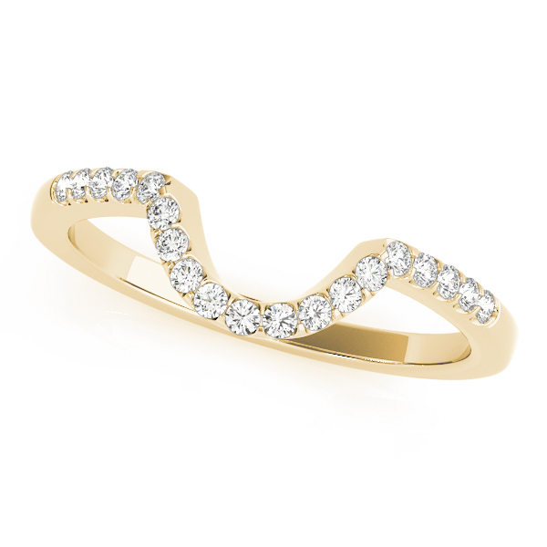 Ladies 8X6 Prong Set Curved Wedding Bands 1/10 Carat Total Weight 8X6  (Lab-Created) 0.13 C.T.W 10K yellow, white or rose gold - view 3