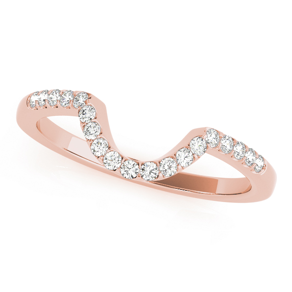  Ladies 8X6 Prong Set Curved Wedding Bands 1/10 Carat Total Weight 8X6  (Lab-Created) 0.13 C.T.W 10K yellow, white or rose gold - view 5