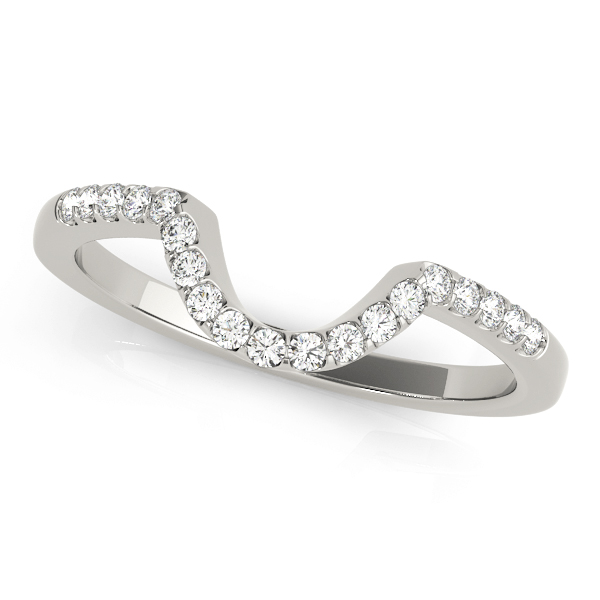 Prong Set Curved Wedding Bands
