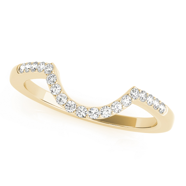  Ladies 0.13 Single Row Curved Wedding Band 1/10 Carat Total Weight   (Lab-Created) 0.12 C.T.W 10K yellow, white or rose gold - view 3