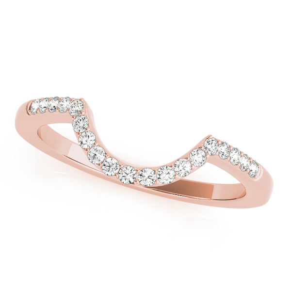  Ladies 0.13 Single Row Curved Wedding Band 1/10 Carat Total Weight   (Lab-Created) 0.12 C.T.W 10K yellow, white or rose gold - view 5