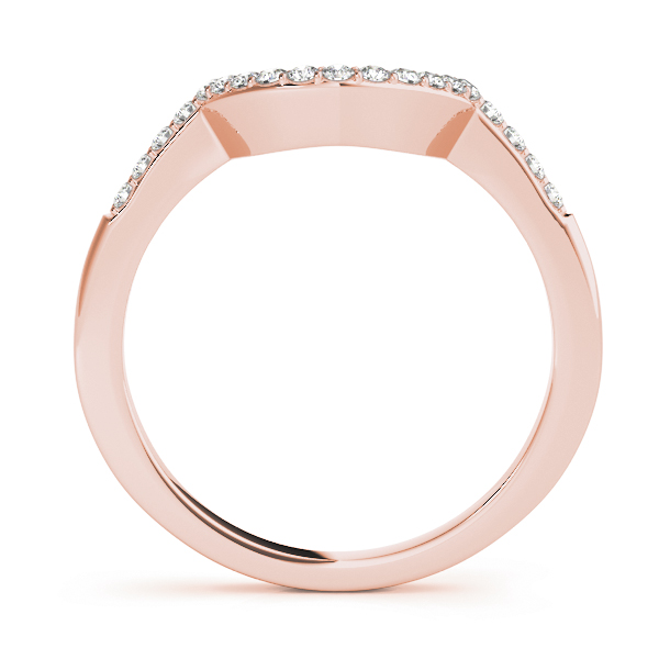  Ladies 0.13 Single Row Curved Wedding Band 1/10 Carat Total Weight   (Lab-Created) 0.12 C.T.W 10K yellow, white or rose gold - view 6