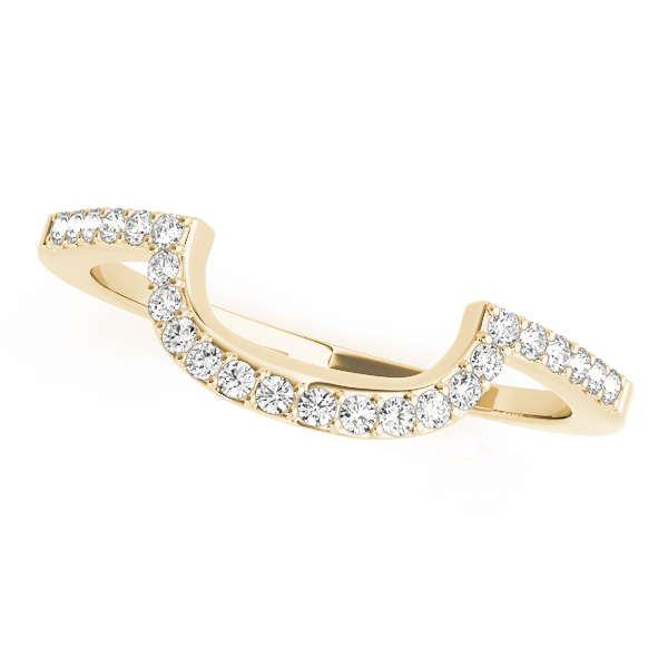  Ladies 6X6 Shared Prong Curved Wedding Band 1/10 Carat Total Weight 6X6  (Lab-Created) 0.13 C.T.W 10K yellow, white or rose gold - view 3