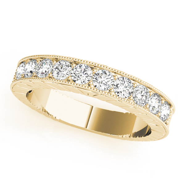  Ladies Channel Set Accented Wedding Band 1/3 Carat Total Weight   (Lab-Created) 0.34 C.T.W 10K yellow, white or rose gold - view 3