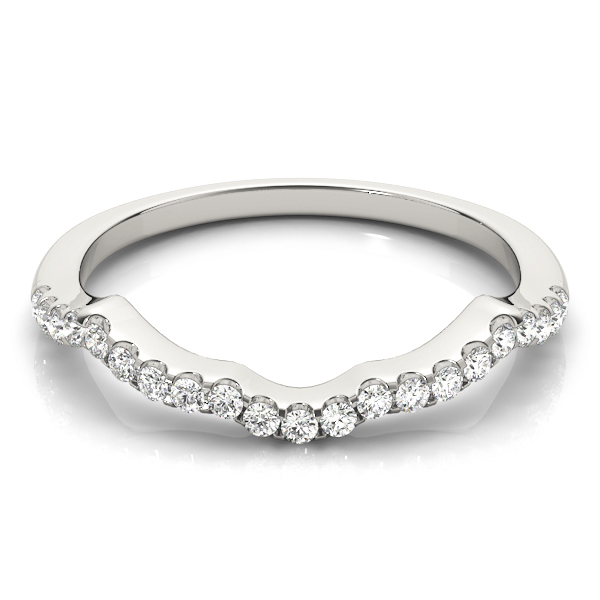  Ladies Prong Set Curved Wedding Band 1/5 Carat Total Weight   (Lab-Created) 0.23 C.T.W 10K yellow, white or rose gold - view 2