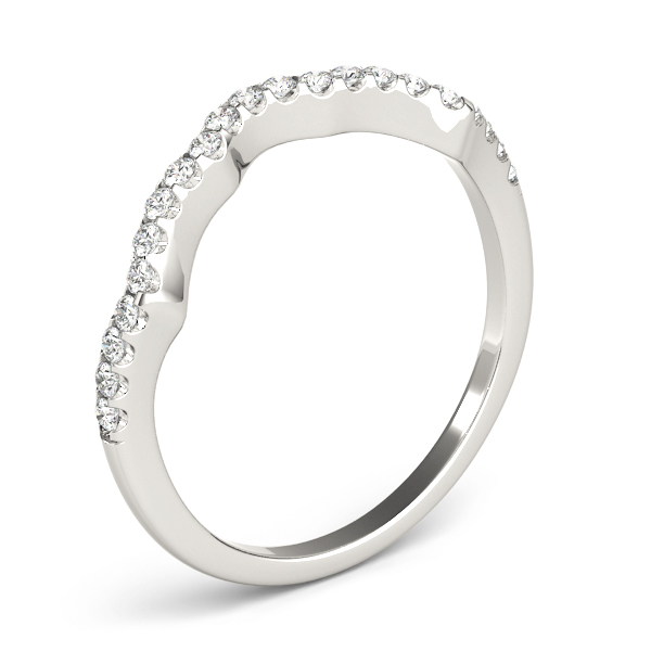  Ladies Prong Set Curved Wedding Band 1/5 Carat Total Weight   (Lab-Created) 0.23 C.T.W 10K yellow, white or rose gold - view 4
