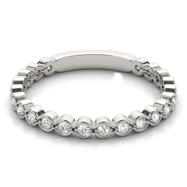  Ladies Scalloped Stackable Bezel Set Fashion Band 1/5 Carat Total Weight   (Lab-Created) 0.22 C.T.W 10K yellow, white or rose gold - view 2