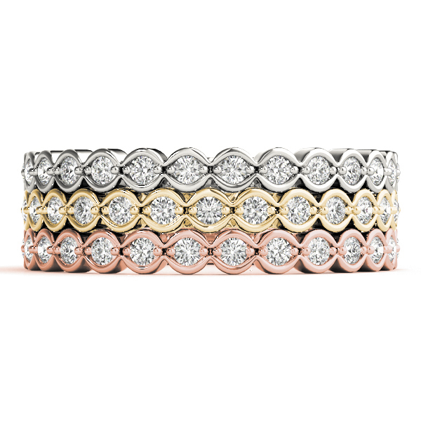  Ladies Scalloped Stackable Bezel Set Fashion Band 1/5 Carat Total Weight   (Lab-Created) 0.22 C.T.W 10K yellow, white or rose gold - view 7