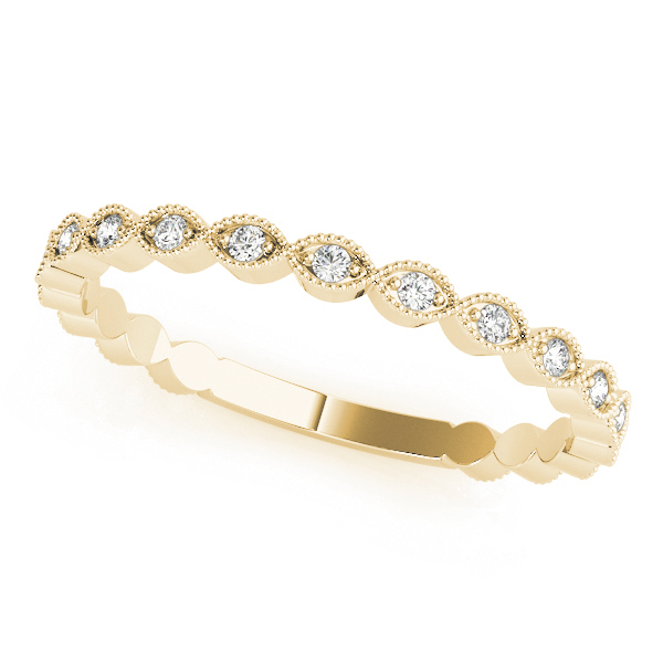  Ladies Marquise Shaped Milgrain Stackable Band 1/10 Carat Total Weight   (Lab-Created) 0.11 C.T.W 10K yellow, white or rose gold - view 4