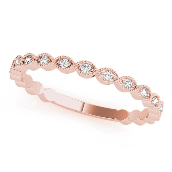 Ladies Marquise Shaped Milgrain Stackable Band 1/10 Carat Total Weight   (Lab-Created) 0.11 C.T.W 10K yellow, white or rose gold - view 8