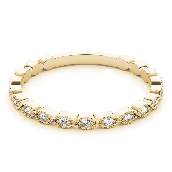  Ladies Marquise Shaped Milgrain Stackable Band 1/10 Carat Total Weight   (Lab-Created) 0.11 C.T.W 10K yellow, white or rose gold - view 5