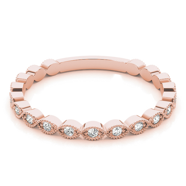  Ladies Marquise Shaped Milgrain Stackable Band 1/10 Carat Total Weight   (Lab-Created) 0.11 C.T.W 10K yellow, white or rose gold - view 9