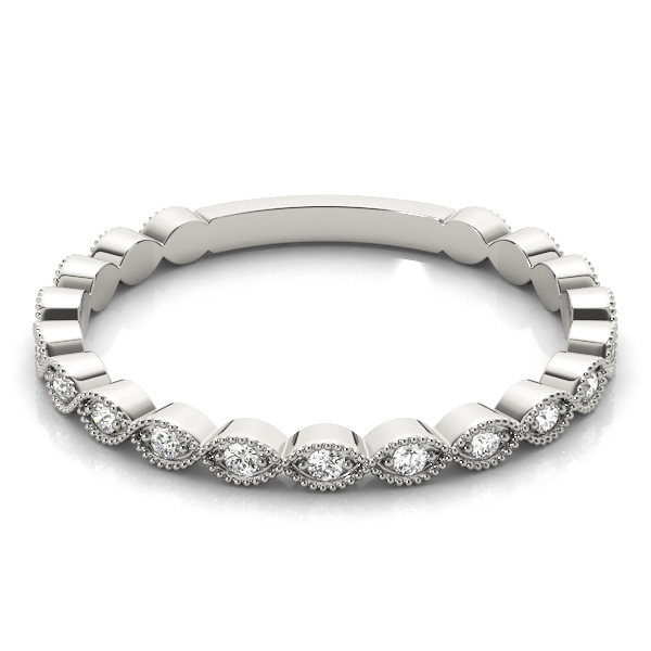  Ladies Marquise Shaped Milgrain Stackable Band 1/10 Carat Total Weight   (Lab-Created) 0.11 C.T.W 10K yellow, white or rose gold - view 2