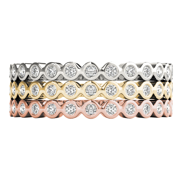  Ladies Stackable Bezel Set Band 1/10 Carat Total Weight   (Lab-Created) 0.12 C.T.W 10K yellow, white or rose gold - view 9