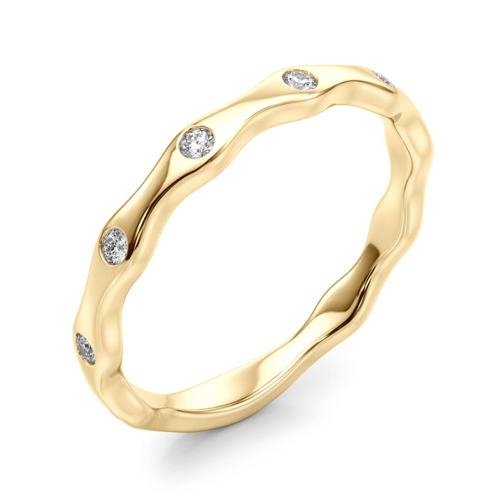  Ladies Bezel Set Stackable Band 1/10 Carat Total Weight   (Lab-Created) 0.13 C.T.W 10K yellow, white or rose gold - view 6