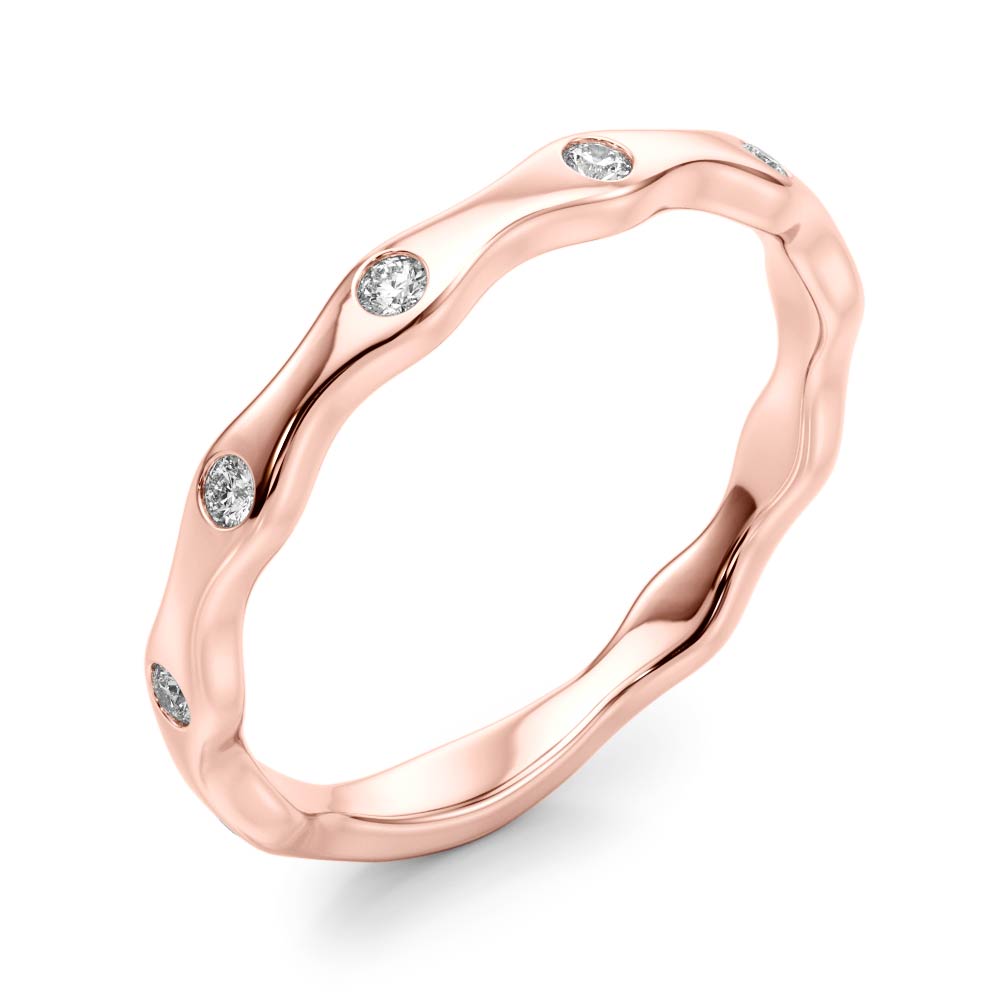  Ladies Bezel Set Stackable Band 1/10 Carat Total Weight   (Lab-Created) 0.13 C.T.W 10K yellow, white or rose gold - view 12
