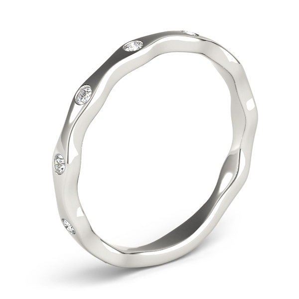  Ladies Bezel Set Stackable Band 1/10 Carat Total Weight   (Lab-Created) 0.13 C.T.W 10K yellow, white or rose gold - view 2