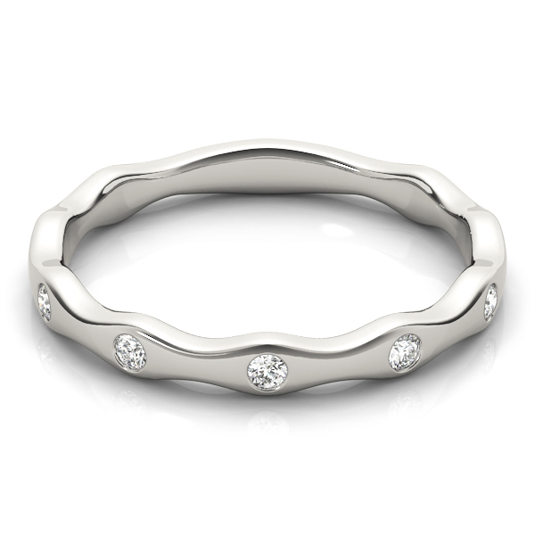  Ladies Bezel Set Stackable Band 1/10 Carat Total Weight   (Lab-Created) 0.13 C.T.W 10K yellow, white or rose gold - view 3