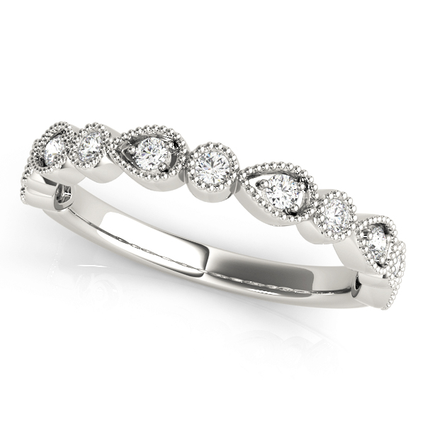 Alternating Pear & Round Diamond Band | USA Jewels