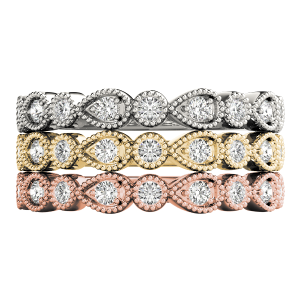  Ladies Alternating Pear & Round Diamond Band .15 Carat Total Weight   (Lab-Created) 0.16 C.T.W 10K yellow, white or rose gold - view 9