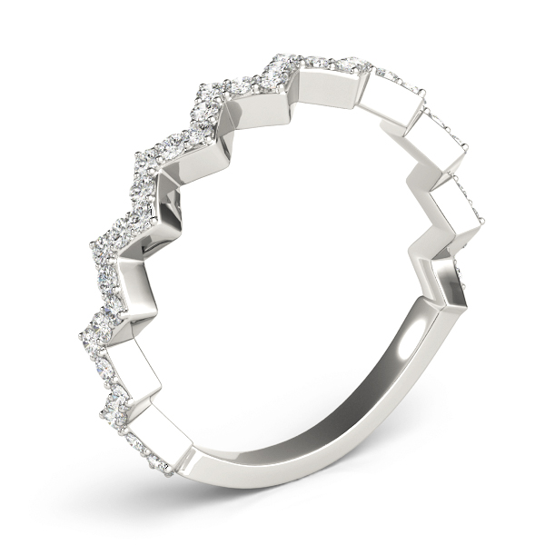  Ladies Stackable Prong Set Zigzag Band 1/3 Carat Total Weight   (Lab-Created) 0.30 C.T.W 10K yellow, white or rose gold - view 2