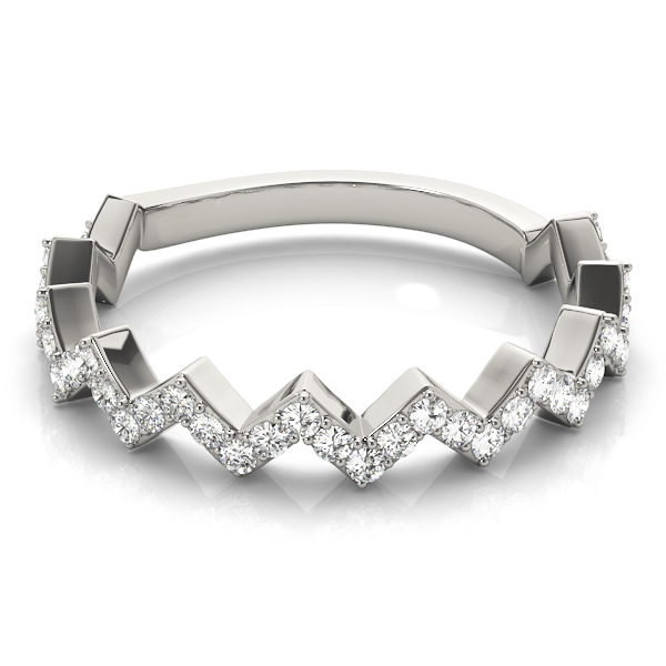  Ladies Stackable Prong Set Zigzag Band 1/3 Carat Total Weight   (Lab-Created) 0.30 C.T.W 10K yellow, white or rose gold - view 3